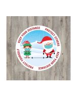 Christmas "Keep Your Distance" Floor Graphic Sticker 40cm