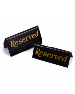 Black & Gold Reserved Table Sign For Restaurants / Cafes / Pubs - Pack of 5