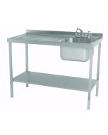 Parry Single Bowl Left Hand Drainer Sink - Stainless Steel L1200 x W700 x W900 - SINK1270L