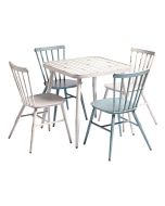 CAFÉ White & Blue Rustic Outdoor Dining Set – ZA.500.605PA