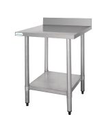 Vogue Stainless Steel Prep Table with Upstand - T379 - 900(H) x 600(W) x 600(D)mm