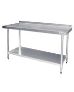 Vogue Stainless Steel Prep Table with Upstand - T383 - 900(H) x 1800(W) x 600(D)mm