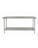 Parry FTAB - Stainless Steel Flatpack Table With Shelf - 500(W) x 700(D) x 900(H) mm