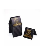 Black & Gold Reserved Table Sign For Restaurants / Cafes / Pubs - Pack of 10