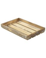 Wooden Crate Dark Rustic Finish 35X23X4cm - Genware