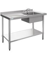 Vogue Stainless Steel Sink Left Hand Drainer 1000x600mm - DY821