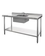 Vogue Stainless Steel Sink Double Drainer 1500mm - DY826