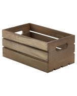 Wooden Crate Dark Rustic Finish 27 x 16 x 12cm - Genware