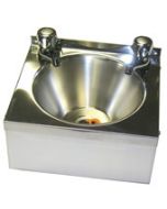 Stainless steel wash hand basin.