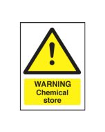 Warning chemical store safety sign 150x200mm self-adhesive