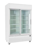 Prodis XD1201S Double Door Sliding Display Fridge 1200L White